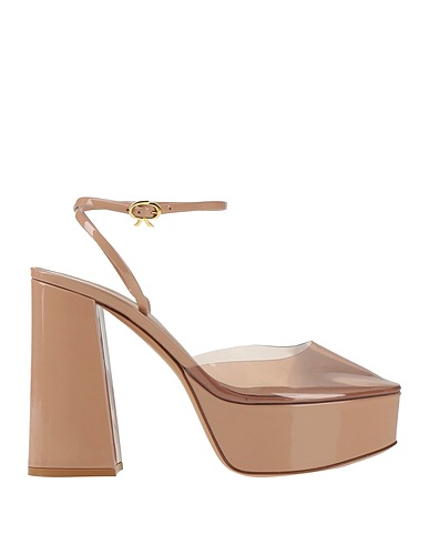 GIANVITO ROSSI パンプス ペールピンク 革（なめし加工） / プラスティック