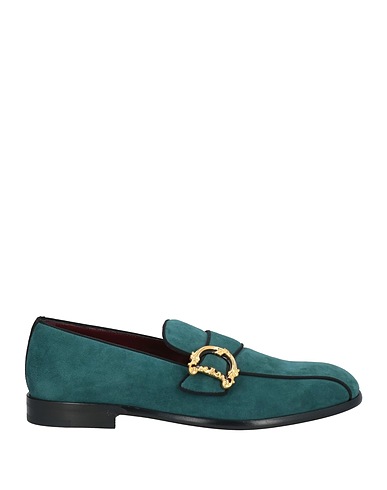 DOLCE&GABBANA Mocassino Verde petrolio 90% Pelle di capra, 6% Viscosa, 4% Cotone