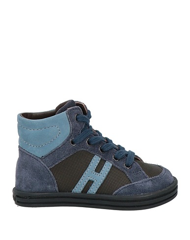 HOGAN REBEL Sneakers Slate blue Leather, Textile fibres