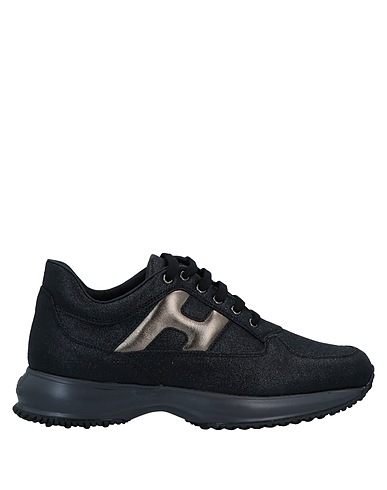 HOGAN Sneakers Black Leather, Textile fibres
