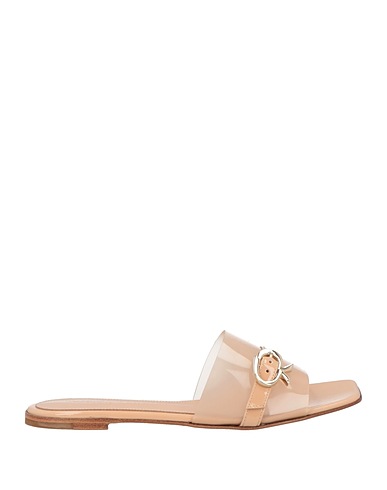 GIANVITO ROSSI Sandalen Beige Leder, Andere Fasern