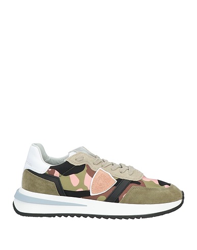 ALEXANDER SMITH Sneakers Military green Leather, Textile fibres