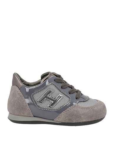 HOGAN Sneakers Grey Leather, Textile fibres