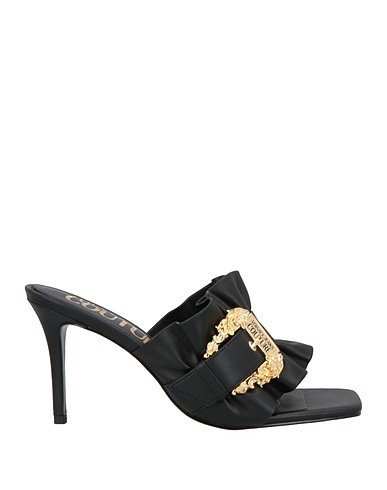 VERSACE JEANS COUTURE Sandals Black Textile fibers