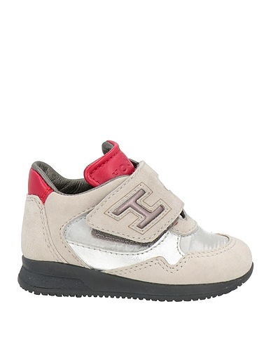 HOGAN Sneakers Light grey Leather, Textile fibres