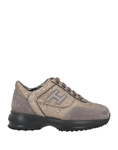 HOGAN Sneakers Taupe Leather, Textile fibres
