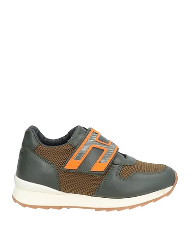 HOGAN Sneakers Verde militare Pelle, Fibre tessili