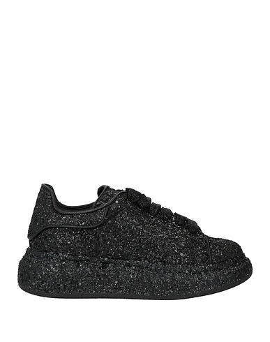 MCQUEEN Sneakers Noir Cuir, Fibres textiles