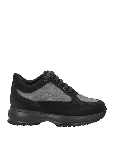 HOGAN Sneakers Charcoal Leather, Textile fibres