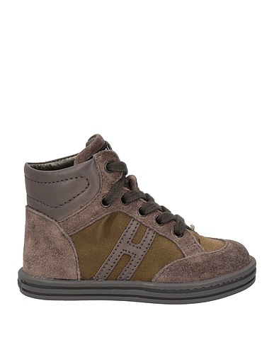 HOGAN REBEL Sneakers Lead Leather, Textile fibres