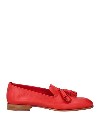 SANTONI Loafers Red Leather