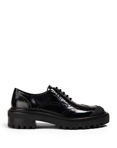 TORY BURCH Laced shoes Black Calf fur