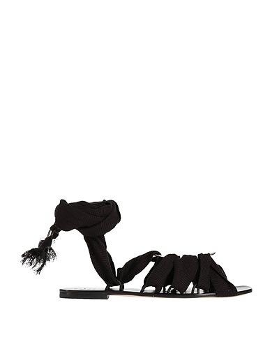 TORY BURCH Flip flops Black Textile fibres, Leather