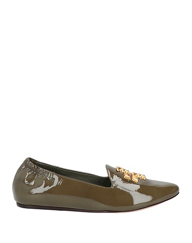 TORY BURCH Loafers Military green Leather