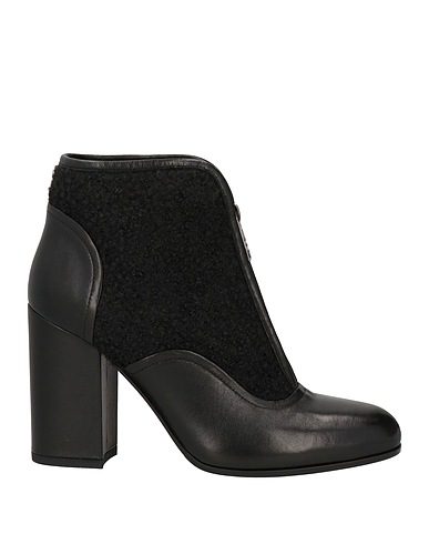 LORIBLU Ankle boot Black Leather, Textile fibres