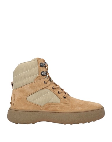TOD'S Ankle boot Beige Leather, Textile fibres