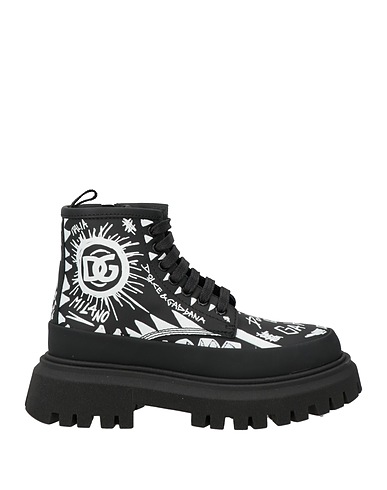 DOLCE&GABBANA Ankle boot Black Textile fibres, Calfskin