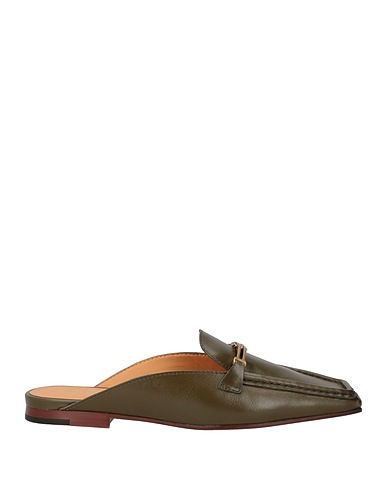 TOD'S Mules und Clogs Militärgrün Leder