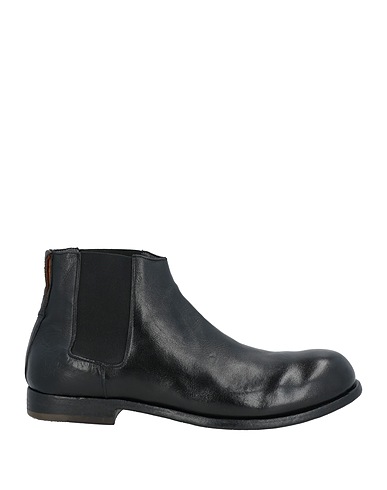 OPEN CLOSED SHOES Ankle boot Black Leather