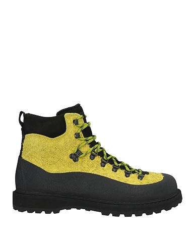 DIEMME Ankle boot Lime green Leather, Textile fibres