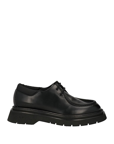 DSQUARED2 Laced shoes Black Leather, Textile fibres
