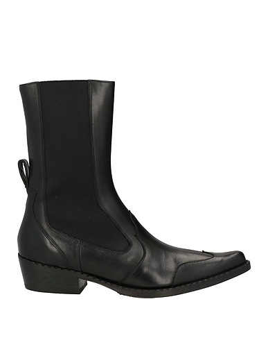 BY FAR Ankle boot Black Leather, Textile fibres