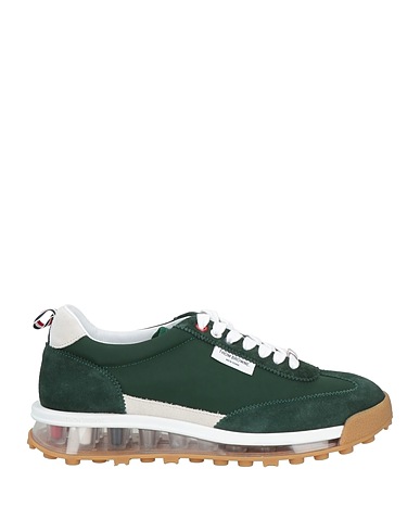THOM BROWNE Sneakers Green Leather, Textile fibres
