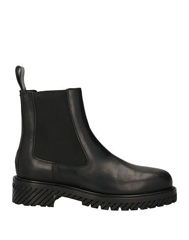 OFF-WHITE™ Ankle boot Black Leather, Textile fibers