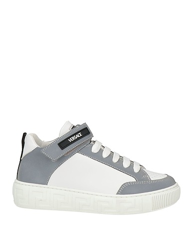 VERSACE YOUNG Sneakers White Leather, Textile fibres