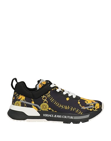 VERSACE JEANS COUTURE Sneakers Black Rubber, Textile fibres