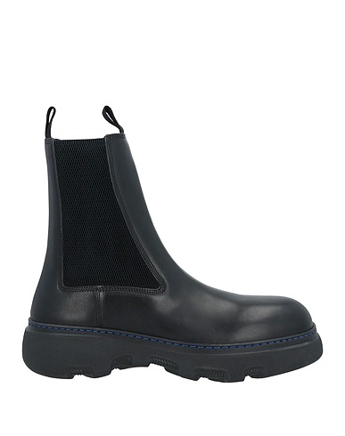 BURBERRY PRORSUM Ankle boot Black Leather, Elastic fibres