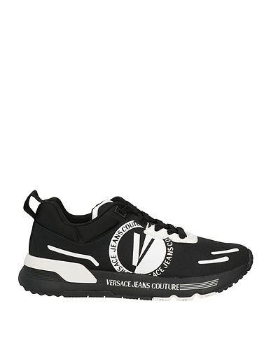 VERSACE JEANS COUTURE Sneakers Black Rubber, Textile fibres