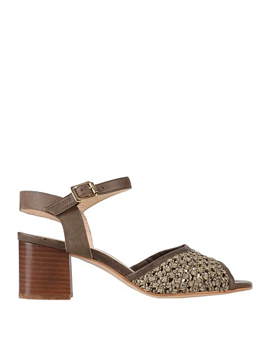 SCHMOOVE Sandali Verde militare Pelle, Fibre tessili
