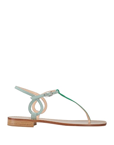 PAOLO FERRARA Flip flops Green Leather