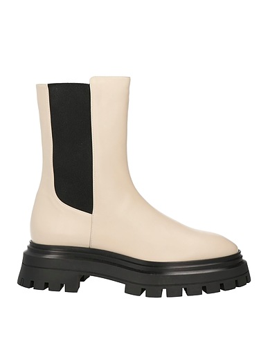 STUART WEITZMAN Ankle boot Ivory Leather, Textile fibers