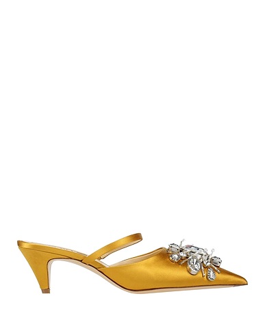 ROCHAS Mules and clogs Mustard Textile fibers