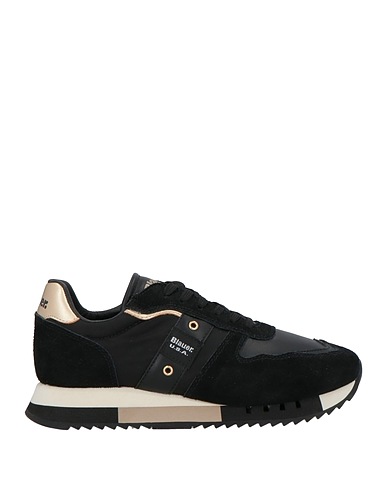 BLAUER. Sneakers Schwarz Leder, Gewebefasern