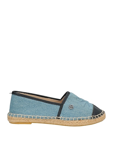 PHILIPP PLEIN Espadrilles Taubenblau Gewebefasern, Leder