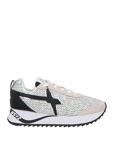 W6YZ Sneakers Light grey Leather, Textile fibers