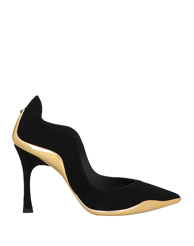 RENE' CAOVILLA Pump Black Leather, Rubber
