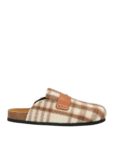 JW ANDERSON Mules and clogs Brown Leather, Textile fibers