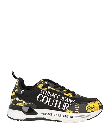 VERSACE JEANS COUTURE Sneakers Black Leather, Cotton, Nylon