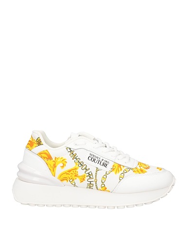 VERSACE JEANS COUTURE Кеды и кроссовки Белый Текстильное волокно, Кожа, Синтетический материал