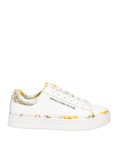 VERSACE JEANS COUTURE Sneakers White Leather, Textile fibres