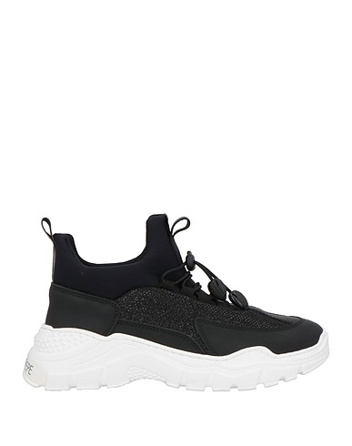 PATRIZIA PEPE Sneakers Black Leather, Textile fibers