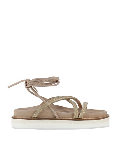 CB FUSION Flip flops Taupe Textile fibers, Leather