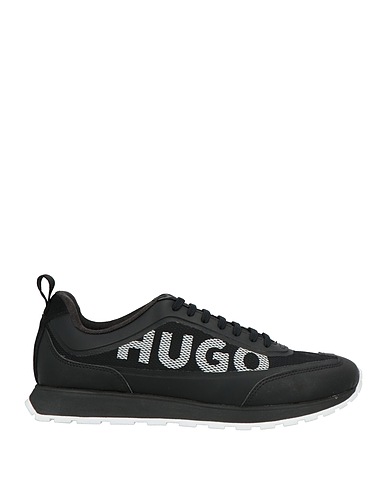 HUGO Sneakers Black Leather, Textile fibers