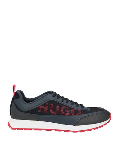 HUGO Sneakers Midnight blue Leather, Textile fibres