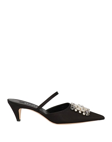 ROCHAS Mules and clogs Black Textile fibres, Other Fibres