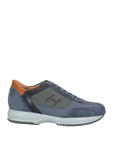 HOGAN Sneakers Slate blue Leather, Textile fibres